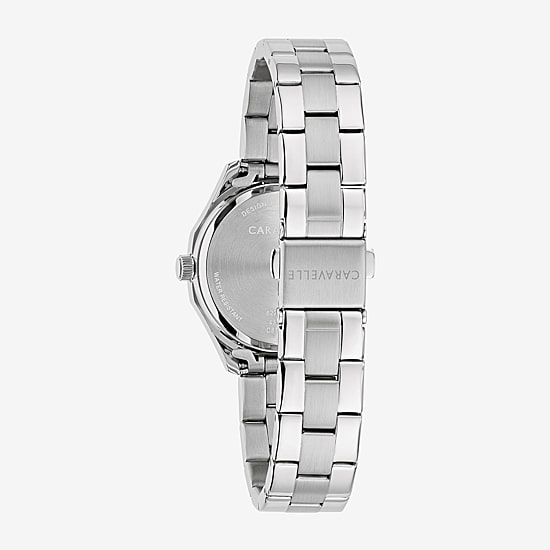 Caravelle Designed By Bulova Land Sport Womens Silver Tone Stainless Steel Bracelet Watch 43m125