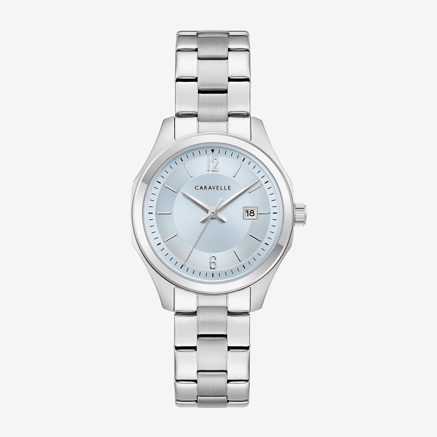 Caravelle Designed By Bulova Land Sport Womens Silver Tone Stainless Steel Bracelet Watch 43m125