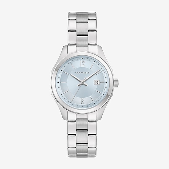 Caravelle Designed By Bulova Land Sport Womens Silver Tone Stainless Steel Bracelet Watch 43m125