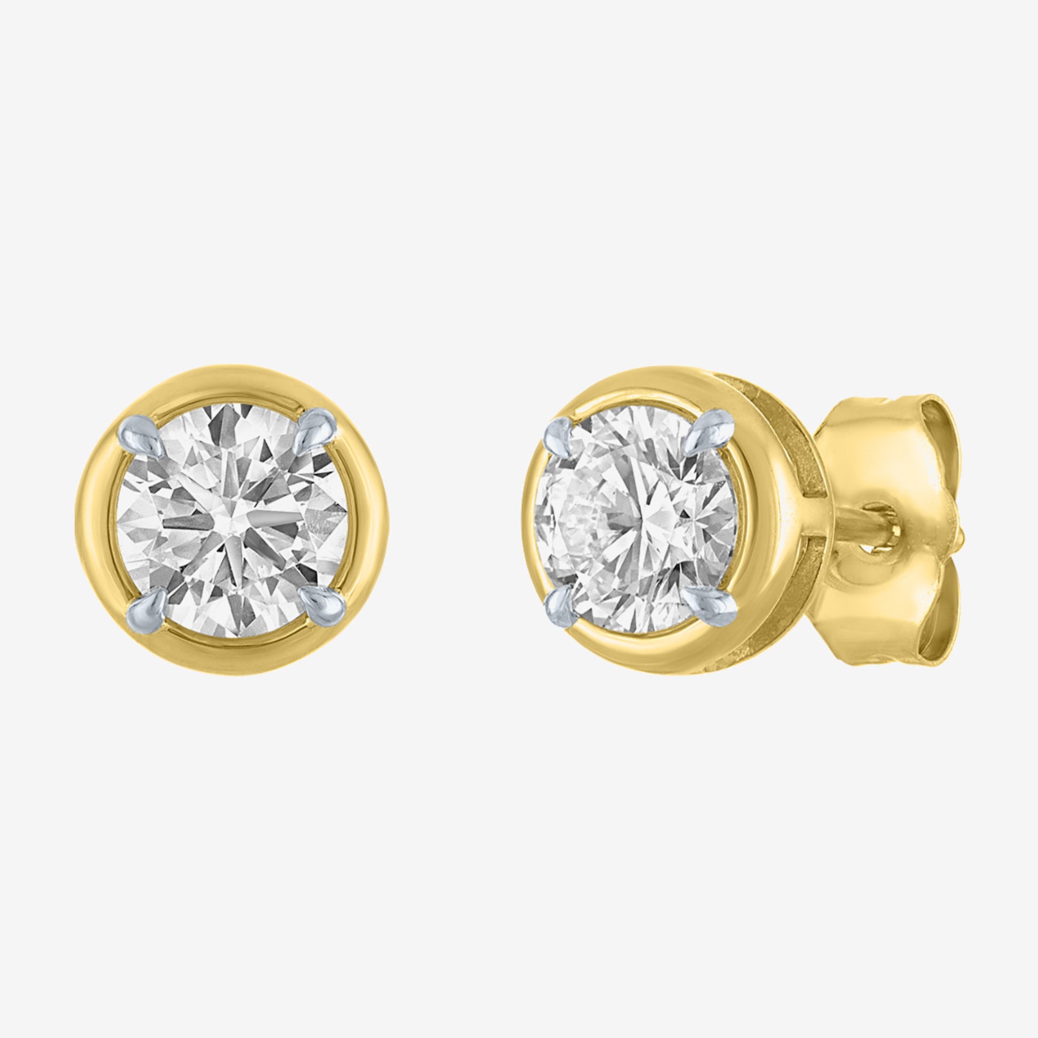 (E-F/Vs1-Vs2) 1 CT. T.W. Lab Grown White Diamond 10K Gold 6.8mm Round Stud Earrings