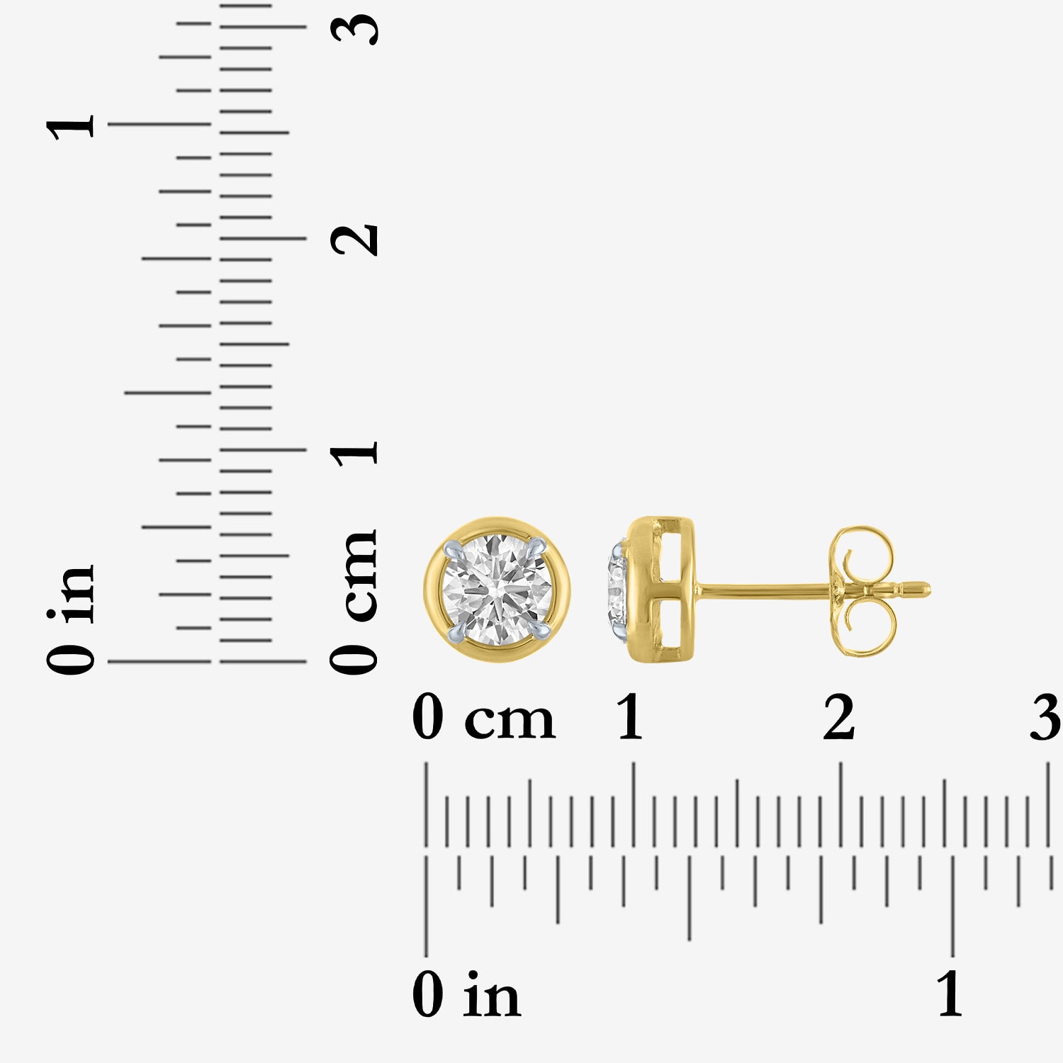 (E-F/Vs1-Vs2) 1 CT. T.W. Lab Grown White Diamond 10K Gold 6.8mm Round Stud Earrings
