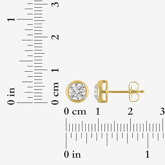 (E-F/Vs1-Vs2) 1 CT. T.W. Lab Grown White Diamond 10K Gold 6.8mm Round Stud Earrings