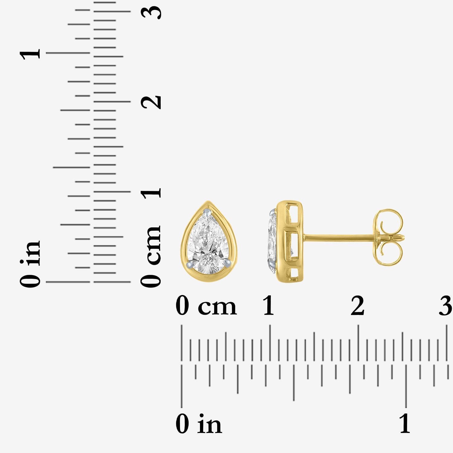 (E-F/Vs1-Vs2) 1 CT. T.W. Lab Grown White Diamond 10K Gold 8mm Pear Stud Earrings