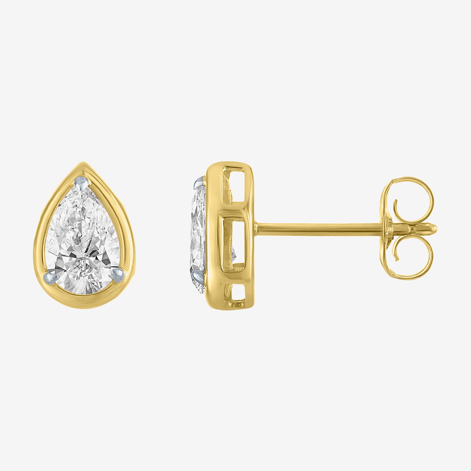 (E-F/Vs1-Vs2) 1 CT. T.W. Lab Grown White Diamond 10K Gold 8mm Pear Stud Earrings