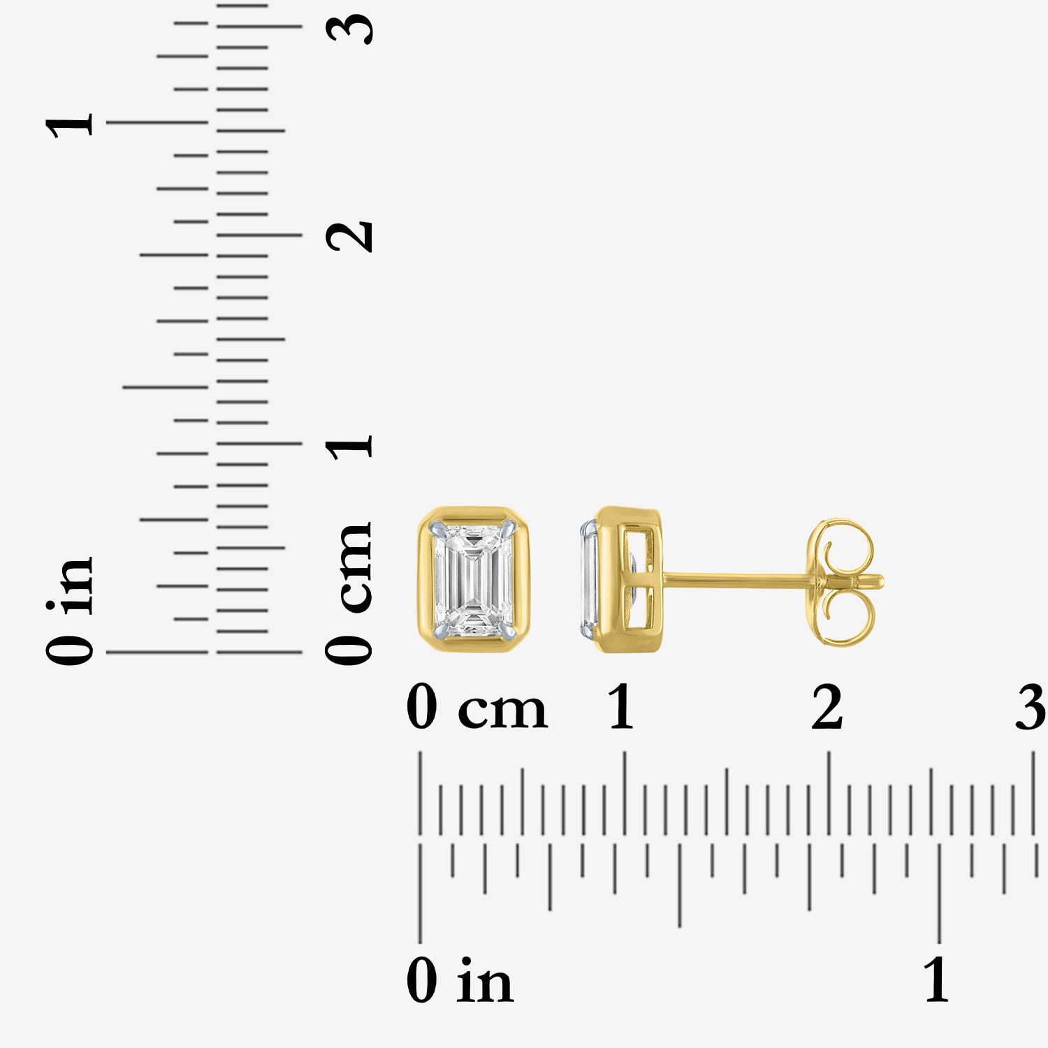 (E-F/Vs1-Vs2) 1 CT. T.W. Lab Grown White Diamond 10K Gold 8mm Stud Earrings