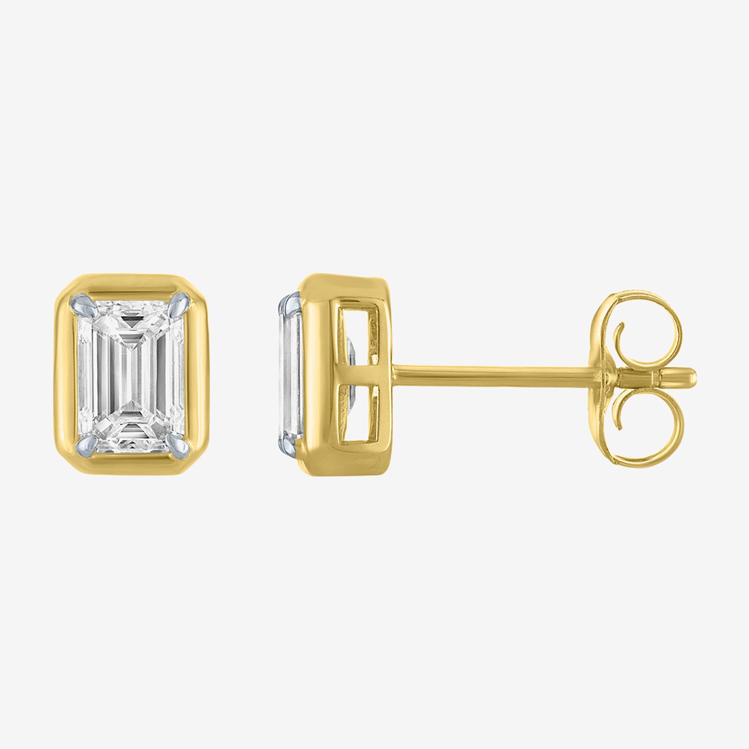 (E-F/Vs1-Vs2) 1 CT. T.W. Lab Grown White Diamond 10K Gold 8mm Stud Earrings