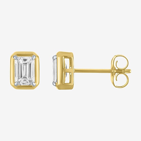 (E-F/Vs1-Vs2) 1 CT. T.W. Lab Grown White Diamond 10K Gold 8mm Stud Earrings