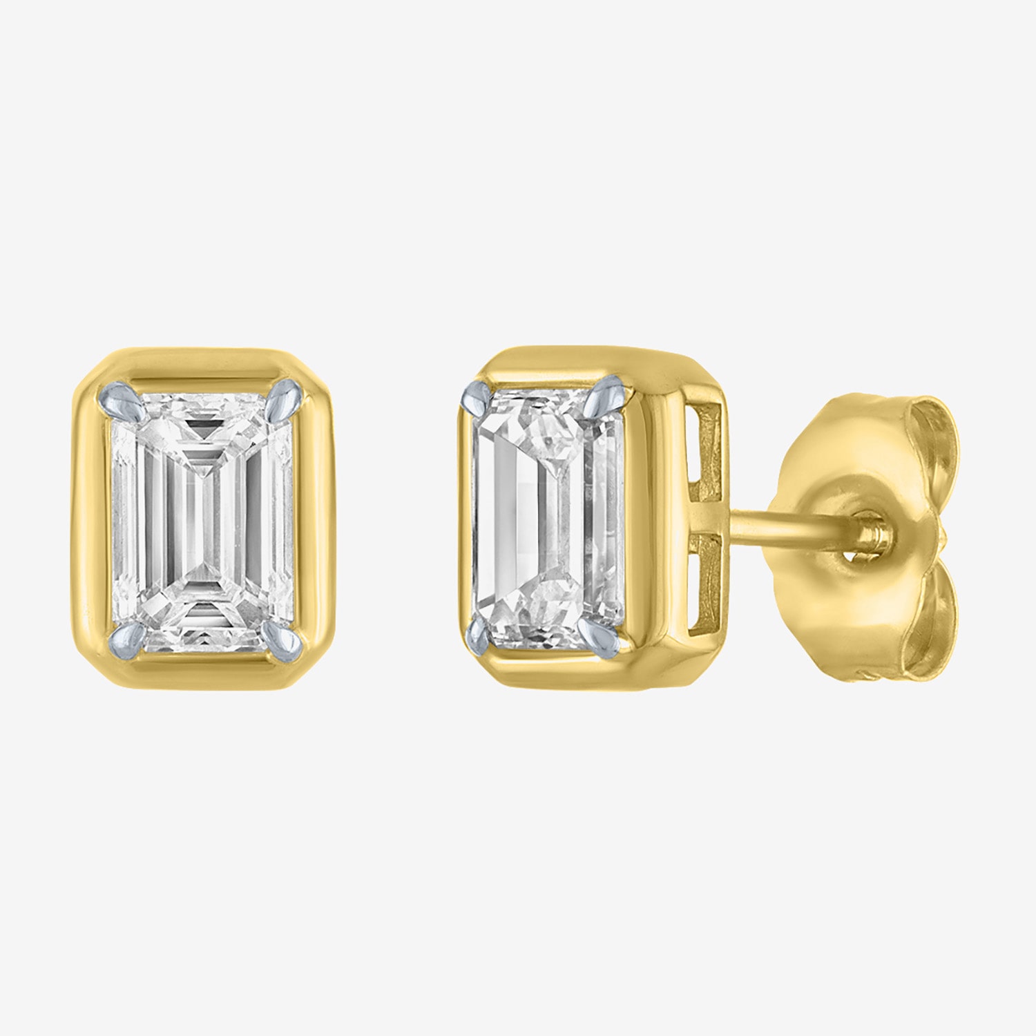 (E-F/Vs1-Vs2) 1 CT. T.W. Lab Grown White Diamond 10K Gold 8mm Stud Earrings