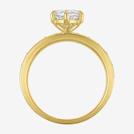 Bridal Addiction (E-F / Vs1-Vs2) Womens 3 1/2 CT. T.W Lab Grown White Diamond 10K Gold Marquise Side Stone Engagement Ring