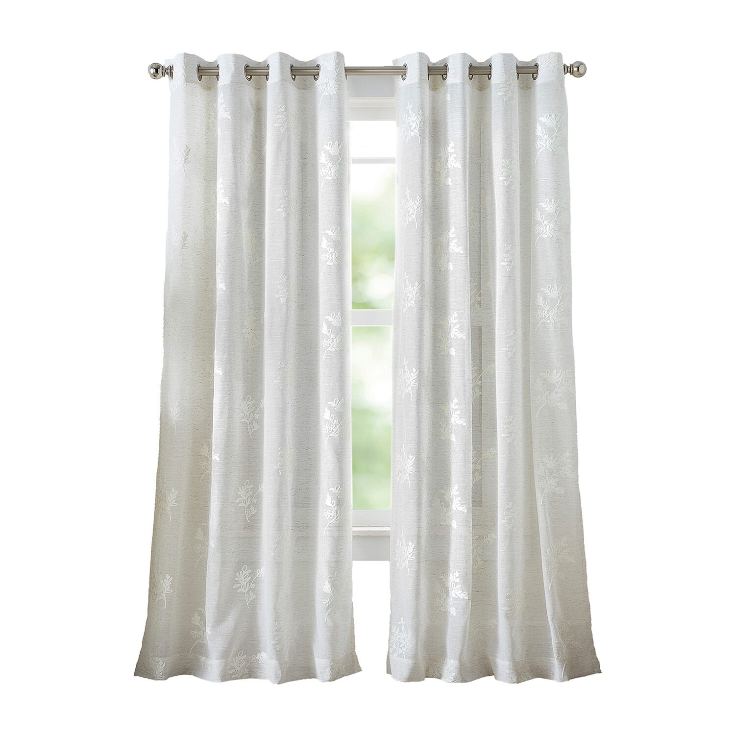 Martha Stewart Soriah Grommet Top Sheer Single Curtain Panel