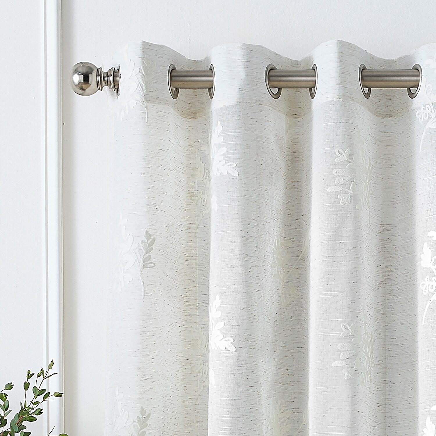 Martha Stewart Soriah Grommet Top Sheer Single Curtain Panel