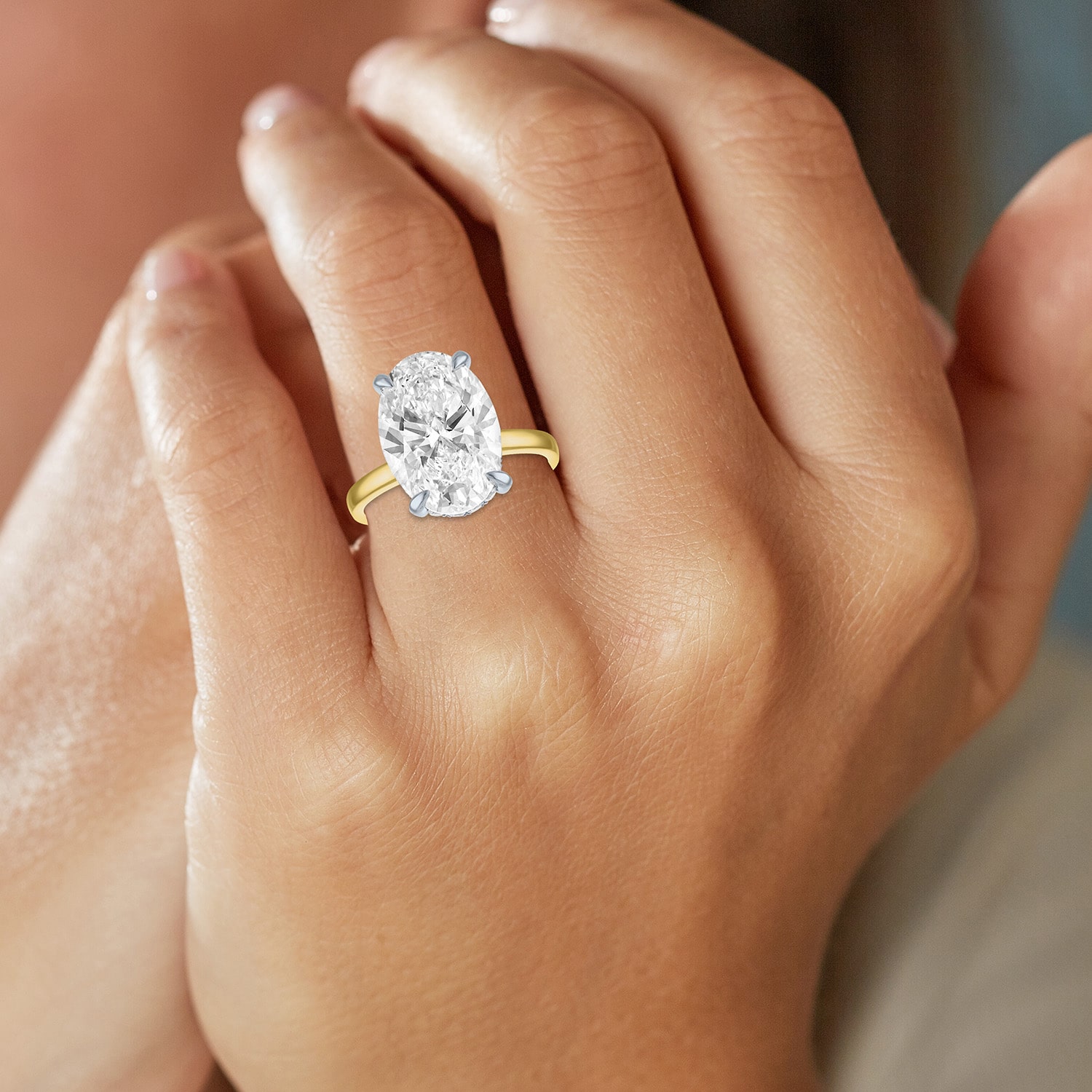 Bridal Addiction (E-F / Vs1-Vs2) Womens / Ct. T.W. Lab Grown White Diamond 14K Gold Oval Solitaire Engagement Ring