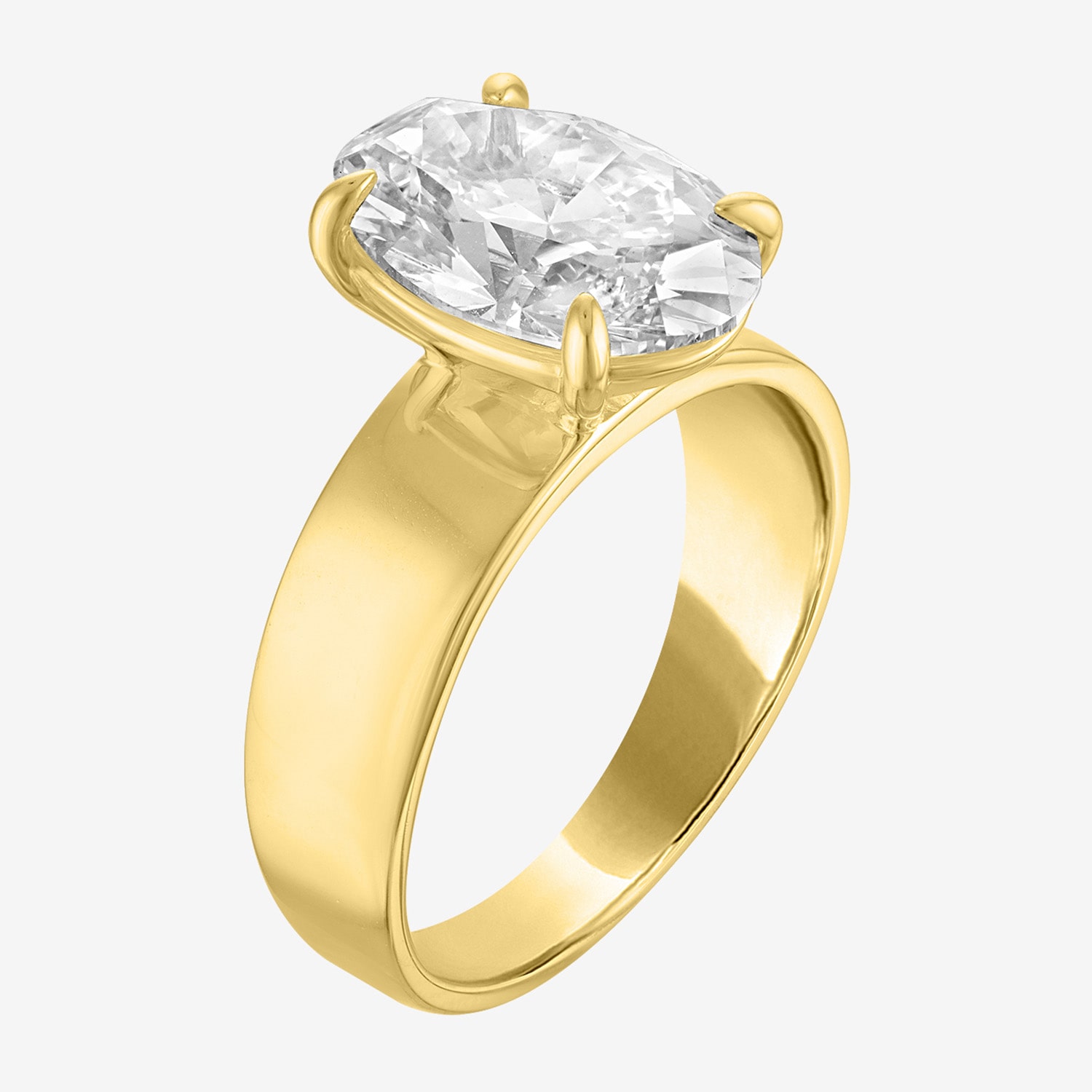 Bridal Addiction (E-F / Vs1-Vs2) Womens CT. Lab Grown White Diamond 14K Gold Oval Solitaire Engagement Ring