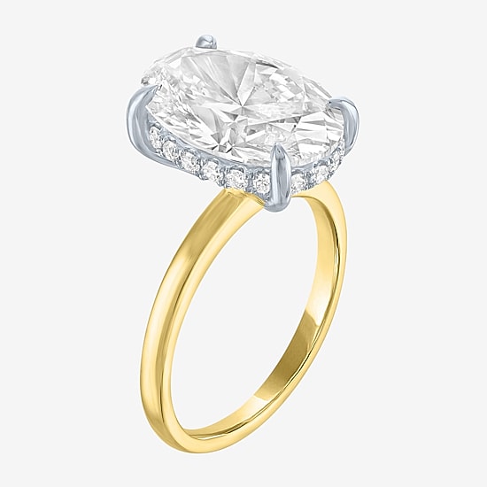 Bridal Addiction (E-F / Vs1-Vs2) Womens 6 1/4 Ct. T.W. Lab Grown White Diamond 14K Gold Oval Solitaire Engagement Ring