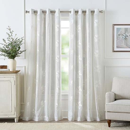 Martha Stewart Soriah Grommet Top Sheer Single Curtain Panel
