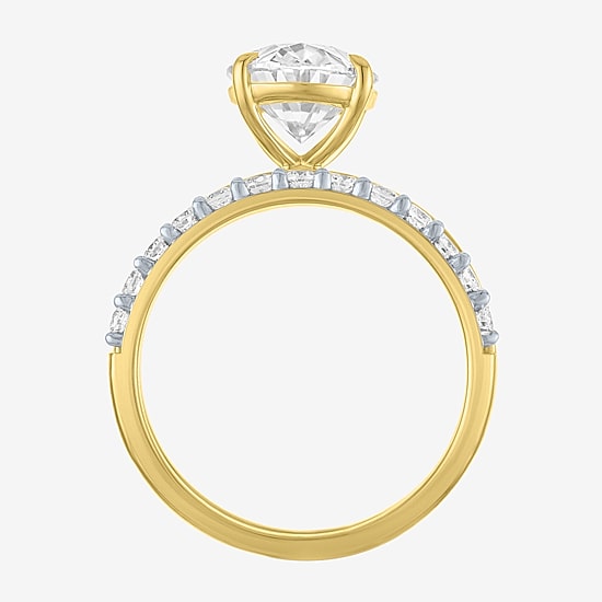 Bridal Addiction (E-F / Vs1-Vs2) Womens 3 1/3 Ct. T.W. Lab Grown White Diamond 10K Gold Oval Solitaire Bridal Set