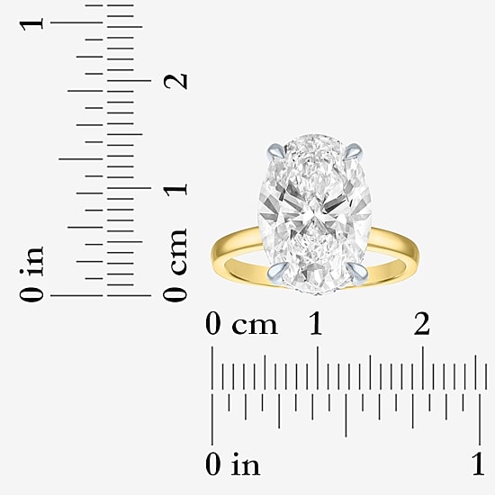 Bridal Addiction (E-F / Vs1-Vs2) Womens 6 1/4 Ct. T.W. Lab Grown White Diamond 14K Gold Oval Solitaire Engagement Ring