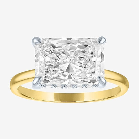 Bridal Addiction (E-F / Vs1-Vs2) Womens 4 1/7 Ct. T.W. Lab Grown White Diamond 14K Gold Rectangular Solitaire Engagement Ring