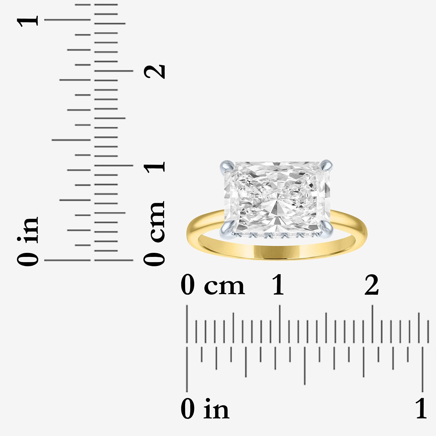 Bridal Addiction (E-F / Vs1-Vs2) Womens 4 1/7 Ct. T.W. Lab Grown White Diamond 14K Gold Rectangular Solitaire Engagement Ring