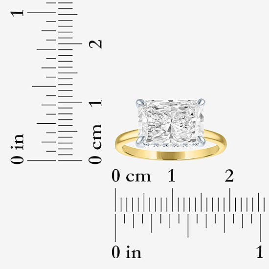 Bridal Addiction (E-F / Vs1-Vs2) Womens 4 1/7 Ct. T.W. Lab Grown White Diamond 14K Gold Rectangular Solitaire Engagement Ring