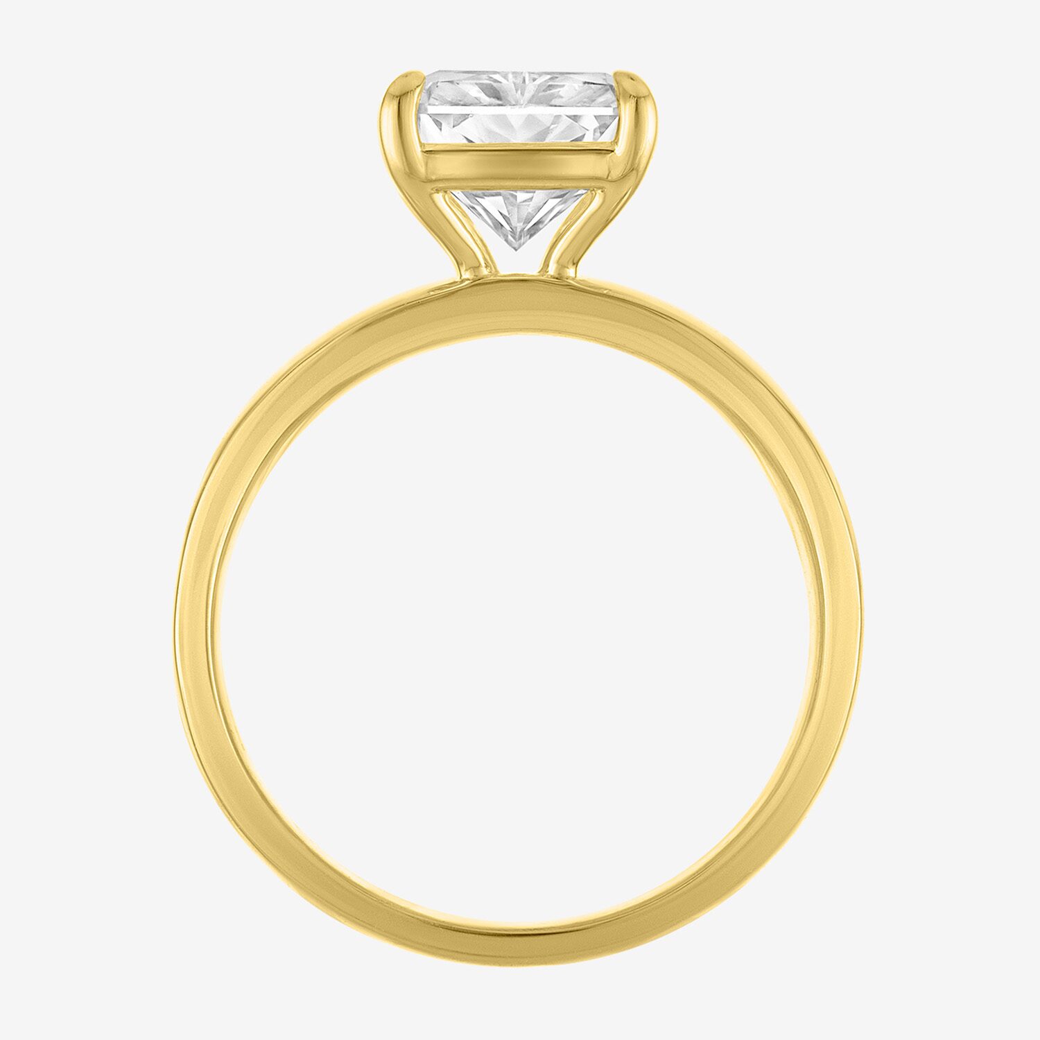 Bridal Addiction (E-F / Vs1-Vs2) Womens 4 CT. Lab Grown White Diamond 14K Gold Rectangular Solitaire Engagement Ring