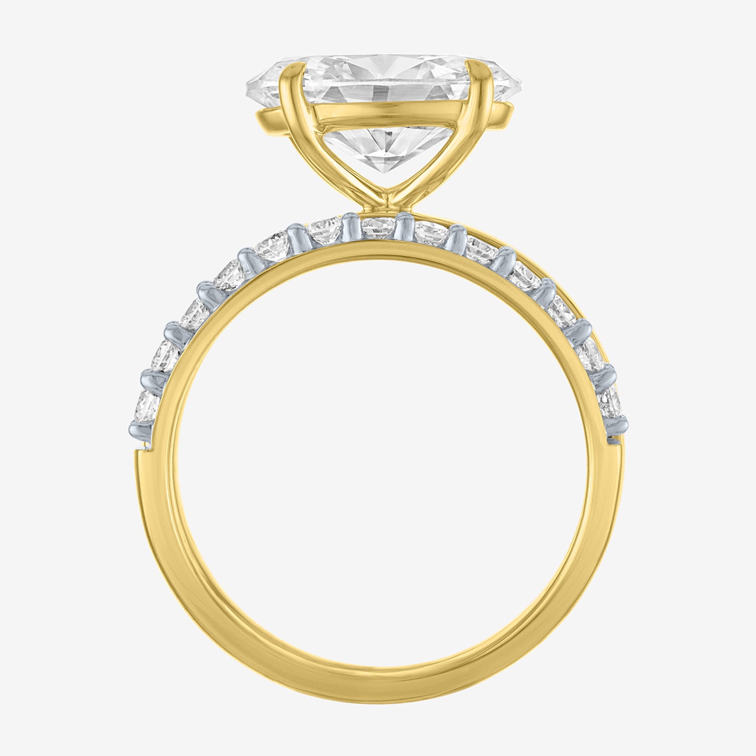 Bridal Addiction (E-F / Vs1-Vs2) Womens 3 1/3 Ct. T.W. Lab Grown White Diamond 10K Gold Oval Solitaire Set