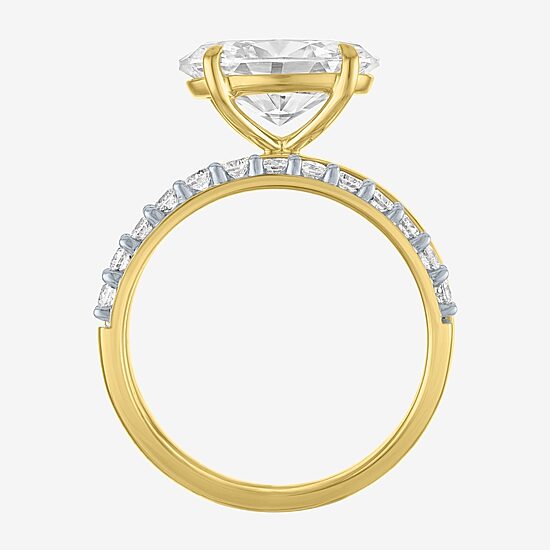 Bridal Addiction (E-F / Vs1-Vs2) Womens 3 1/3 Ct. T.W. Lab Grown White Diamond 10K Gold Oval Solitaire Bridal Set