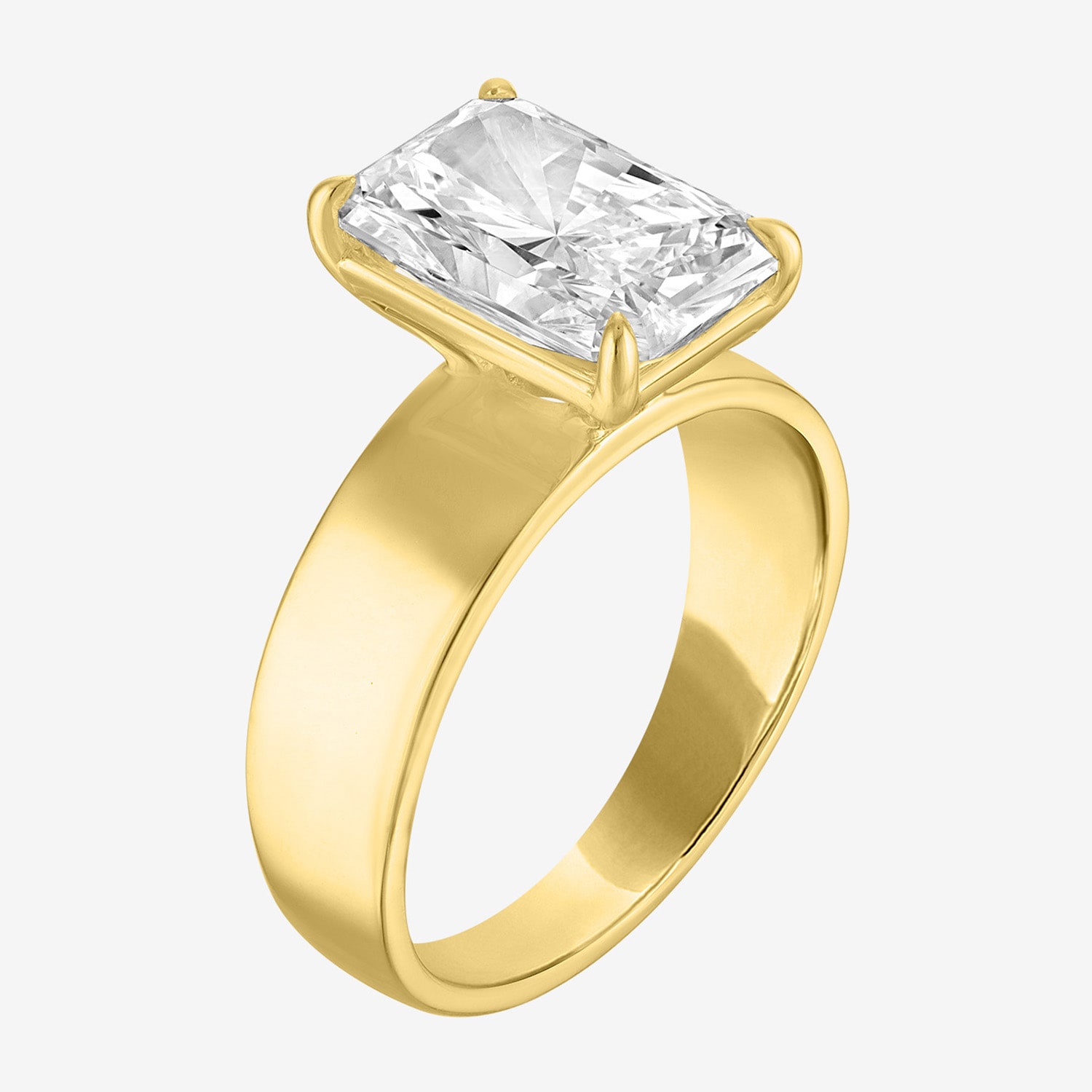 Bridal Addiction (E-F / Vs1-Vs2) Womens 4 CT. Lab Grown White Diamond 14K Gold Rectangular Solitaire Engagement Ring