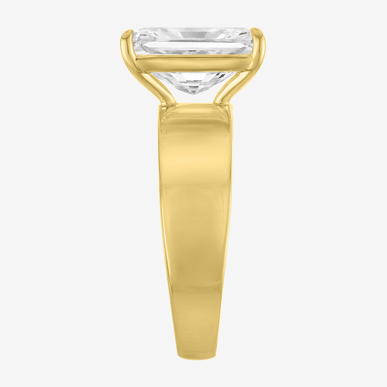 Bridal Addiction (E-F / Vs1-Vs2) Womens 4 CT. Lab Grown White Diamond 14K Gold Rectangular Solitaire Engagement Ring