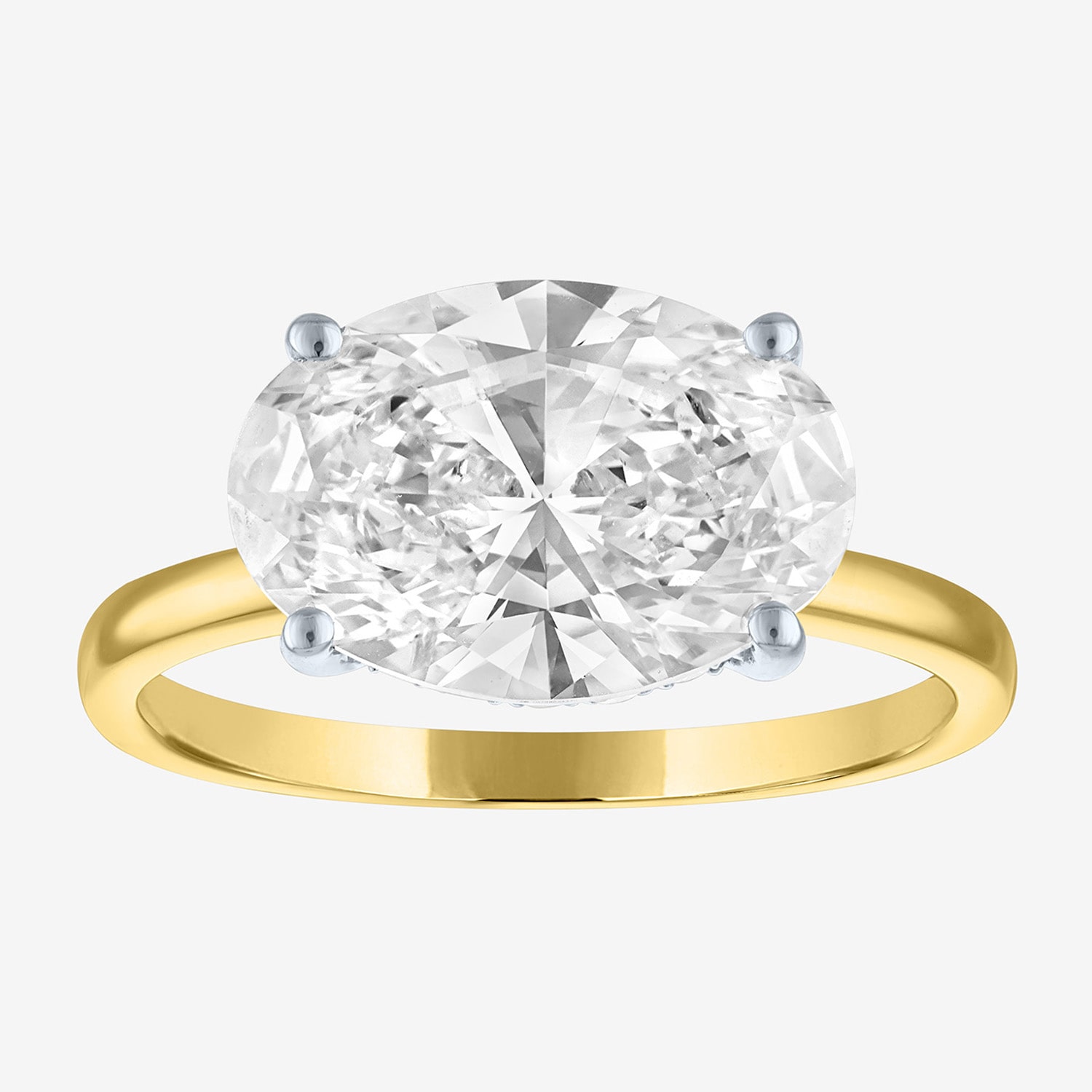 Bridal Addiction (E-F / Vs1-Vs2) Womens 1/ Ct. T.W. Lab Grown White Diamond 14K Gold Oval Solitaire Engagement Ring