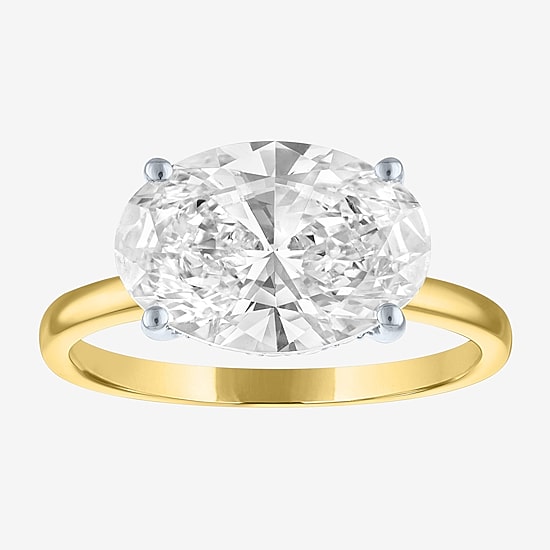 Bridal Addiction (E-F / Vs1-Vs2) Womens 4 1/7 Ct. T.W. Lab Grown White Diamond 14K Gold Oval Solitaire Engagement Ring