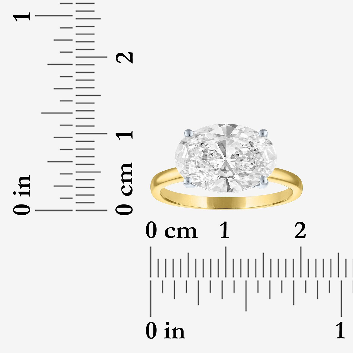 Bridal Addiction (E-F / Vs1-Vs2) Womens 1/ Ct. T.W. Lab Grown White Diamond 14K Gold Oval Solitaire Engagement Ring