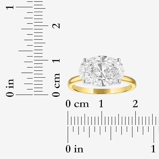 Bridal Addiction (E-F / Vs1-Vs2) Womens 4 1/7 Ct. T.W. Lab Grown White Diamond 14K Gold Oval Solitaire Engagement Ring