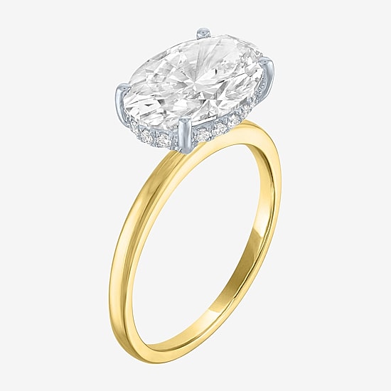 Bridal Addiction (E-F / Vs1-Vs2) Womens 4 1/7 Ct. T.W. Lab Grown White Diamond 14K Gold Oval Solitaire Engagement Ring
