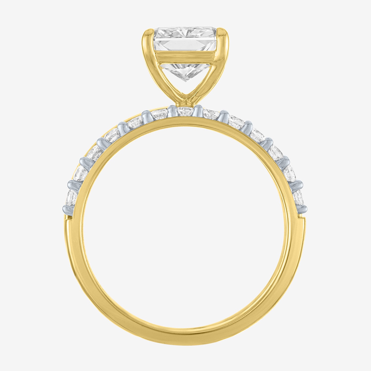 Bridal Addiction (E-F / Vs1-Vs2) Womens 3 1/3 Ct. T.W. Lab Grown White Diamond 10K Gold Rectangular Solitaire Set