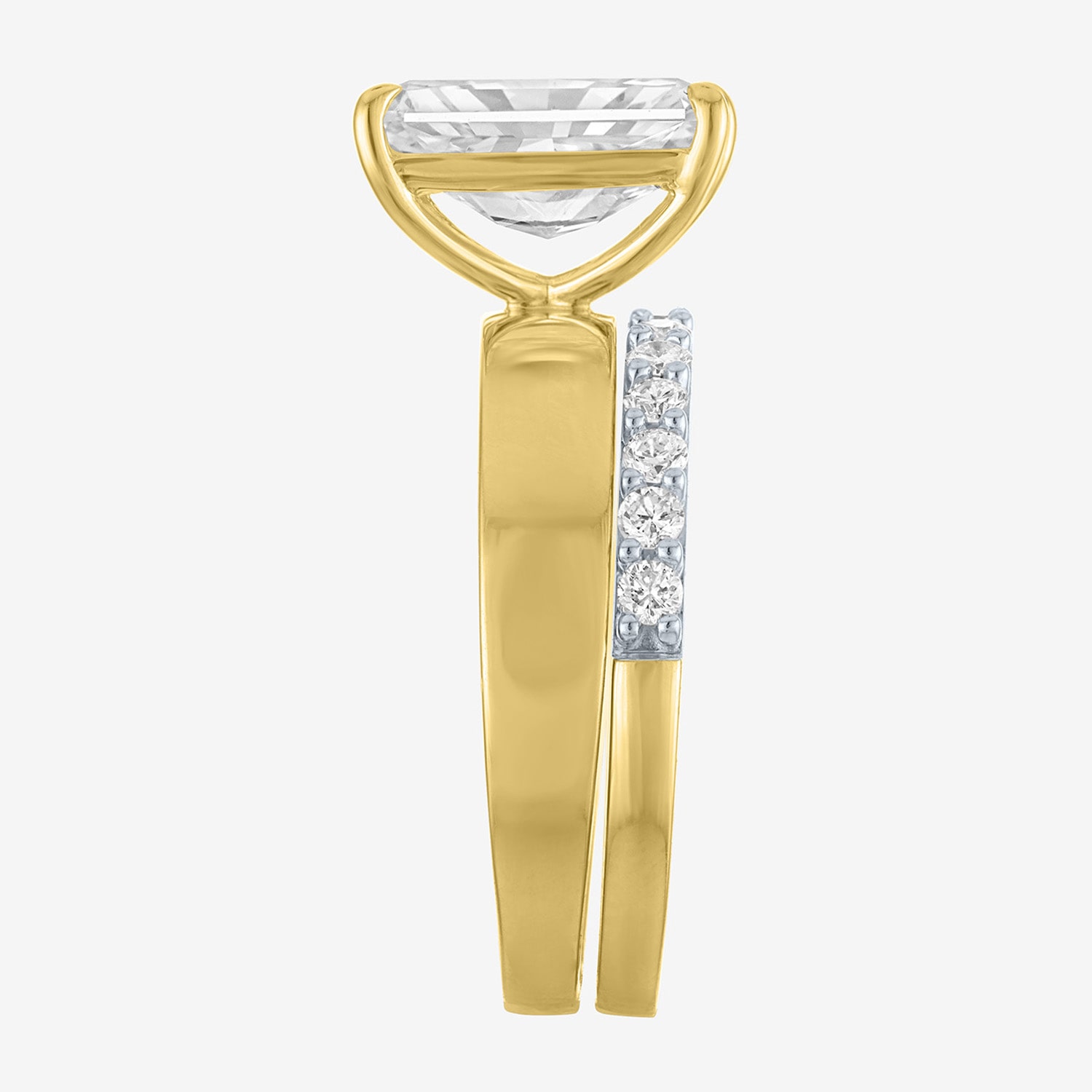 Bridal Addiction (E-F / Vs1-Vs2) Womens 3 1/3 Ct. T.W. Lab Grown White Diamond 10K Gold Rectangular Solitaire Set