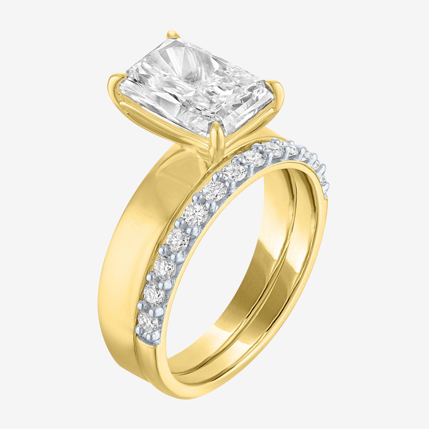 Bridal Addiction (E-F / Vs1-Vs2) Womens 3 1/3 Ct. T.W. Lab Grown White Diamond 10K Gold Rectangular Solitaire Set