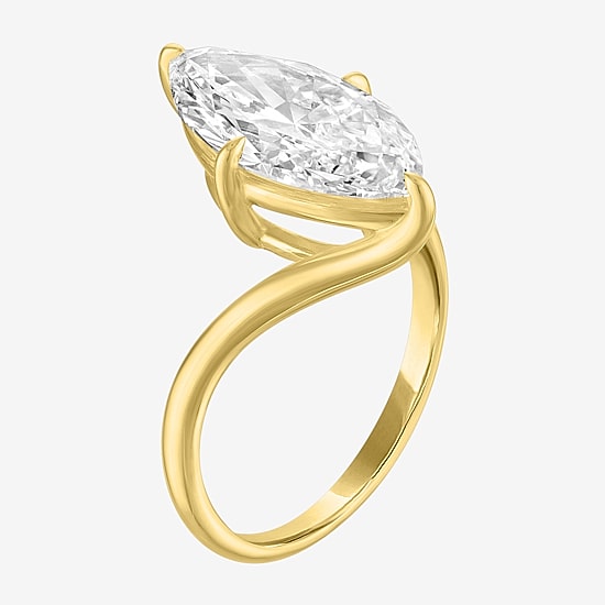 Bridal Addiction (E-F / Vs1-Vs2) Womens 4 CT. Lab Grown White Diamond 14K Gold Marquise Solitaire Engagement Ring