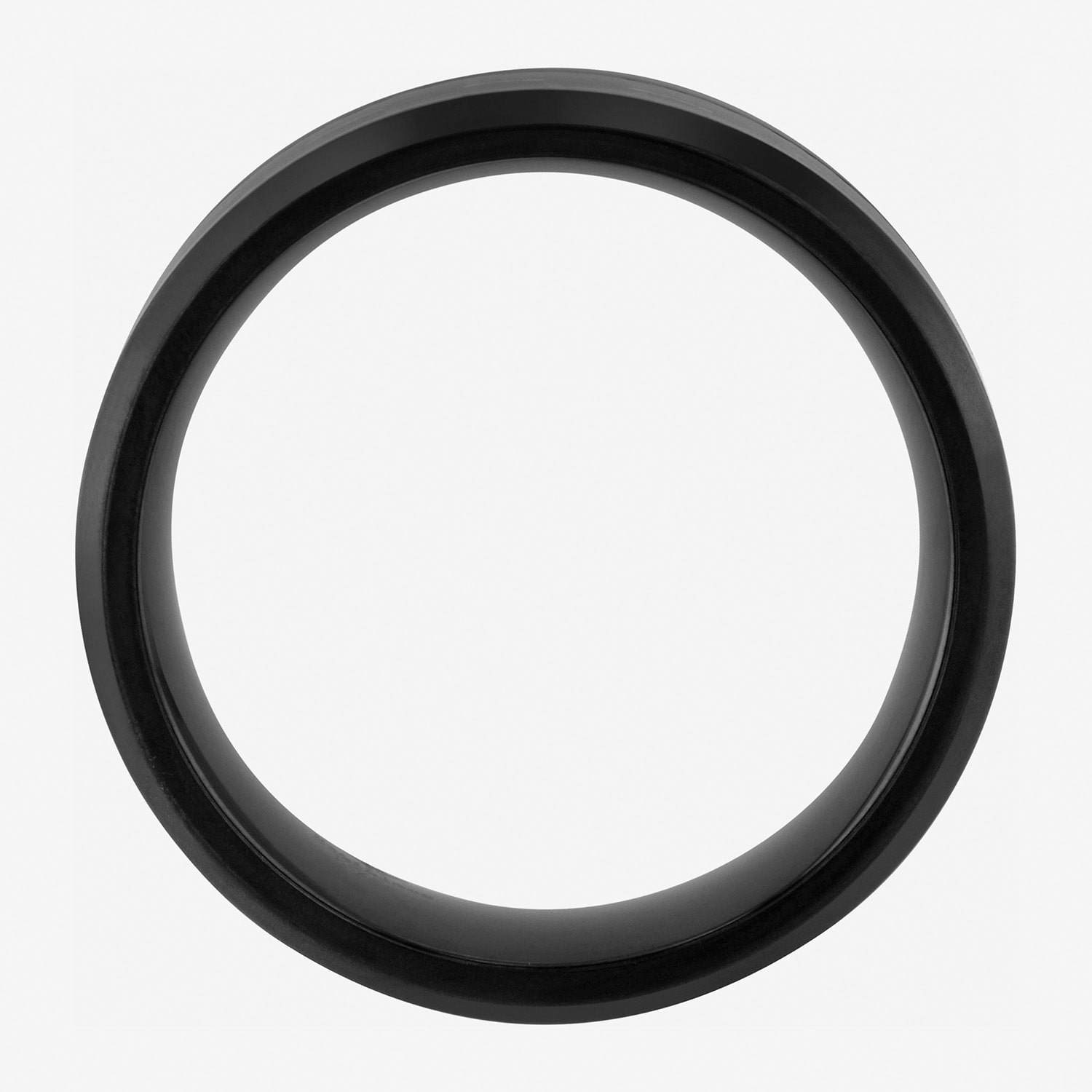 Mens 8MM Black Stainless Steel with Blue Carbon Fiber Wedding Band