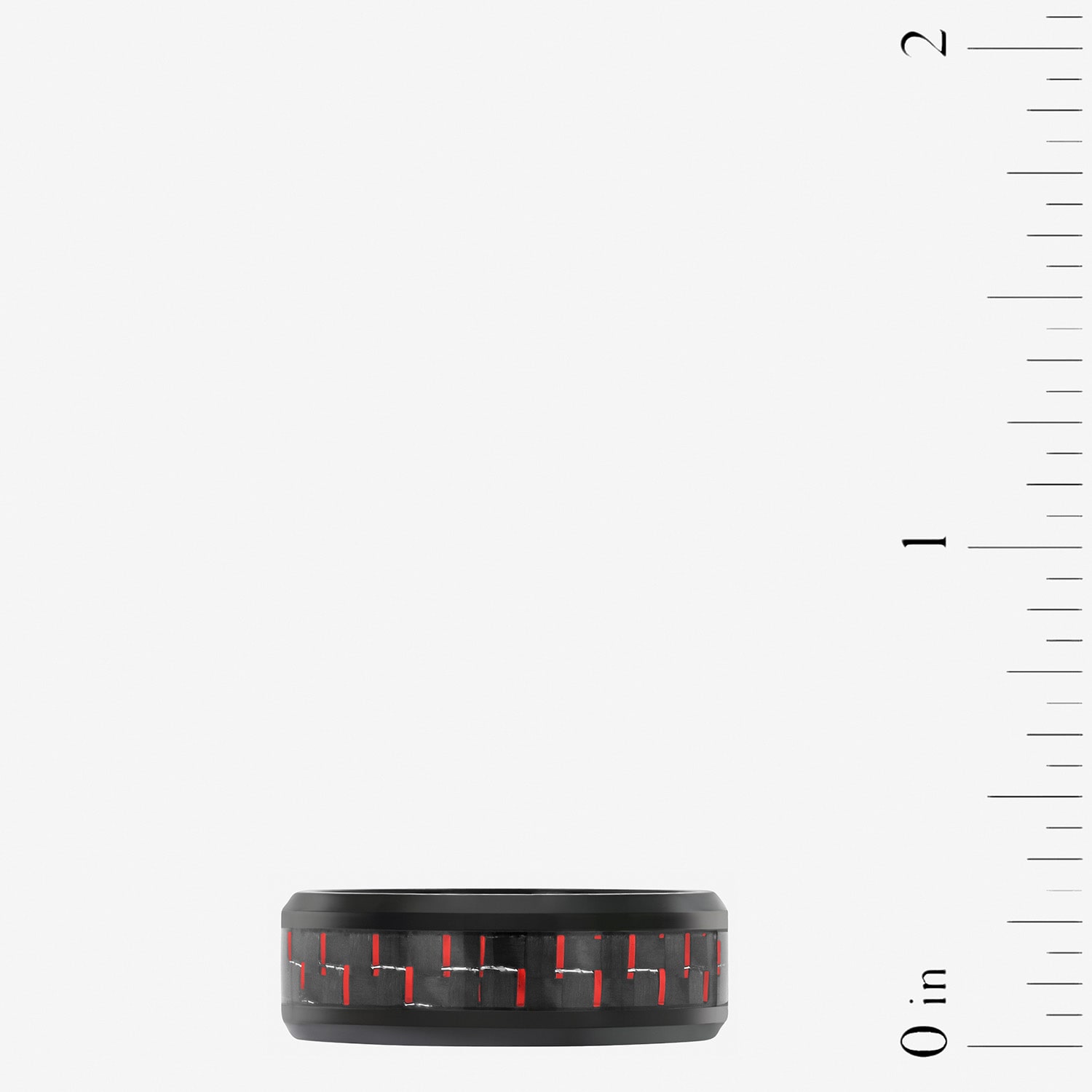 Mens 8MM Black Stainless Steel with Blue Carbon Fiber Wedding Band