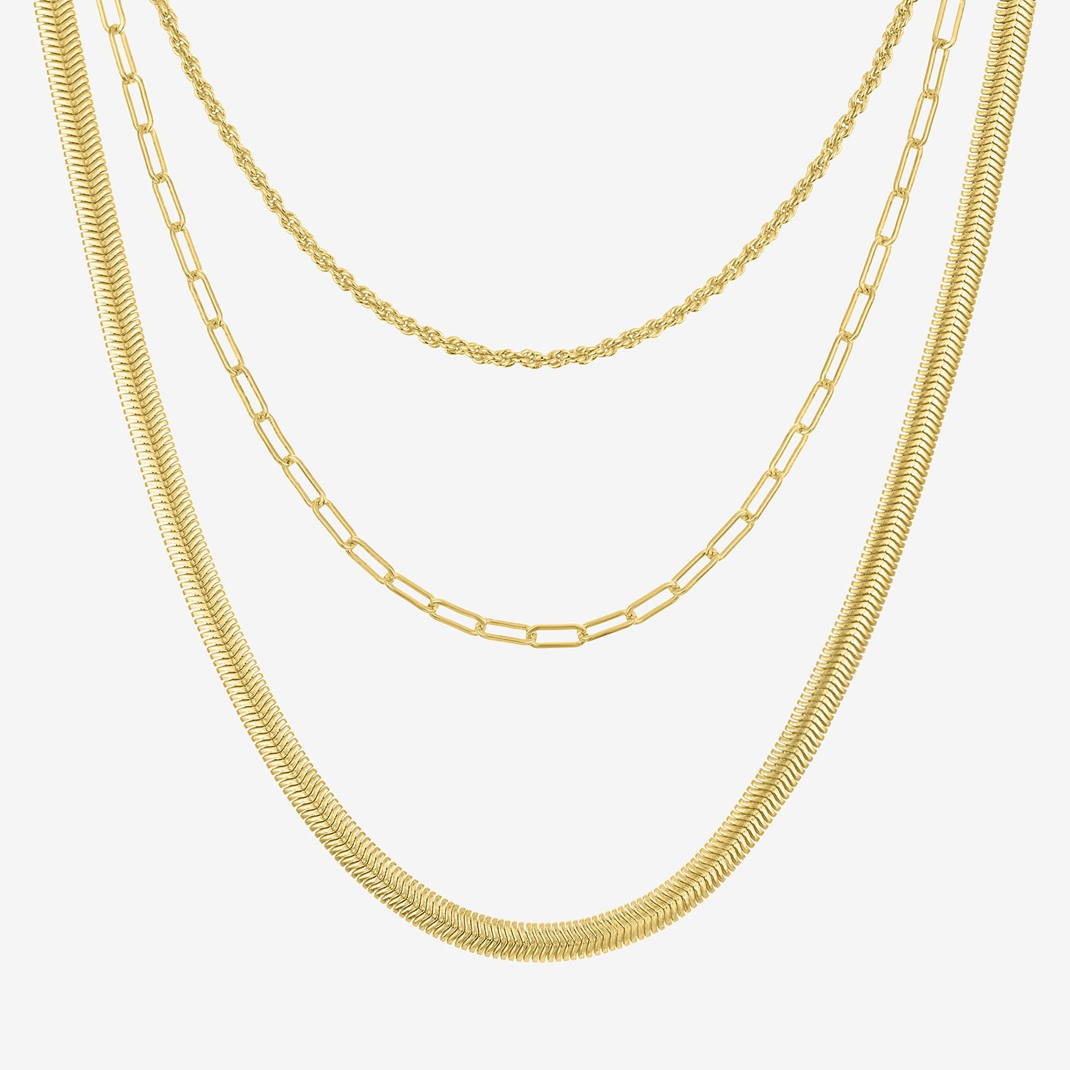 Yes, Please! Womens 14K Gold Over Brass 3-pc. Necklace Set
