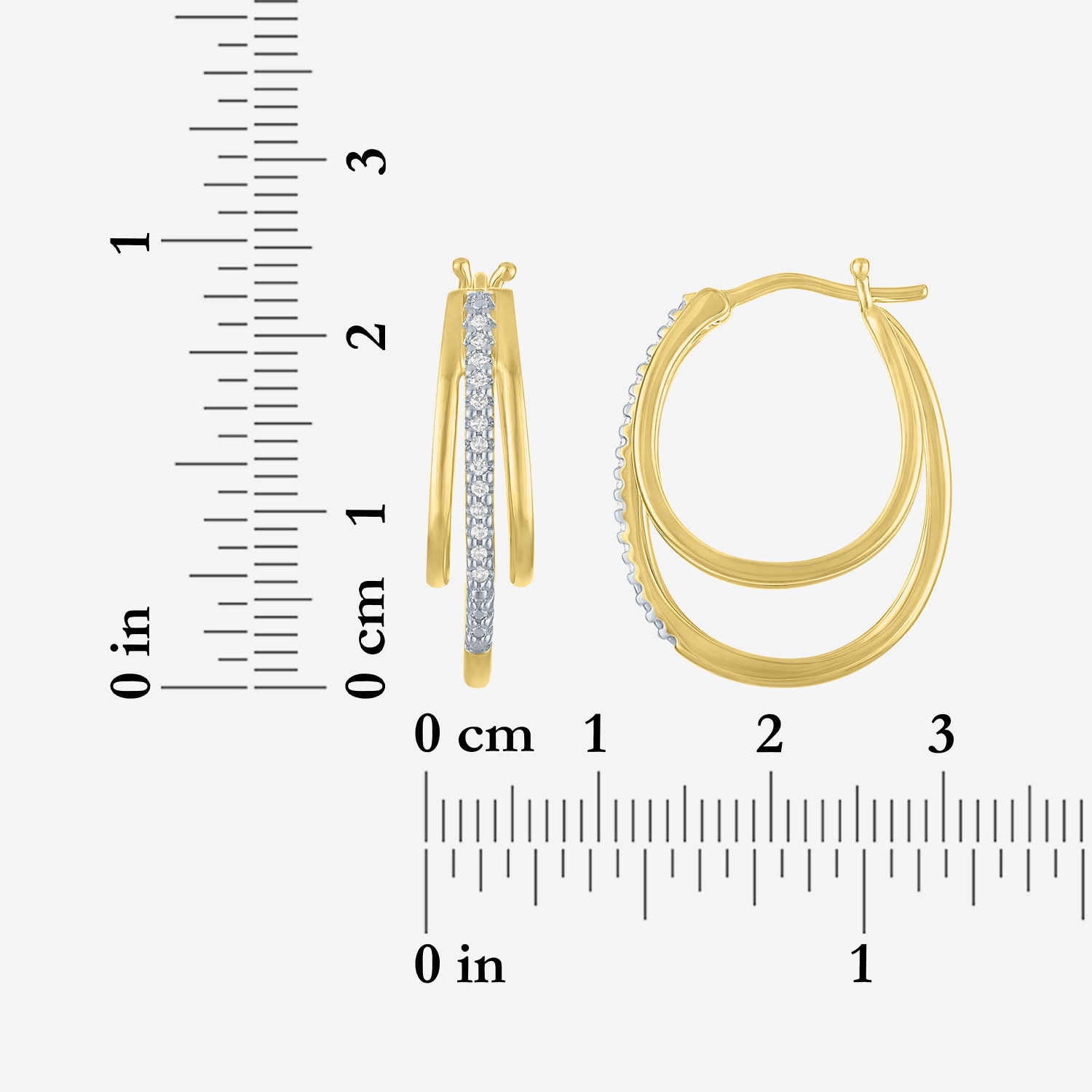 Yes Please! (G-H / Si2-I1) Womens 1/10 CT. T.W. Lab Grown White Diamond 14K Gold Over Brass 23mm Hoop Earrings
