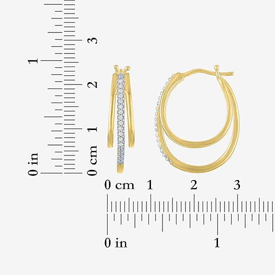 Yes Please! (G-H / Si2-I1) Womens 1/10 CT. T.W. Lab Grown White Diamond 14K Gold Over Brass 23mm Hoop Earrings