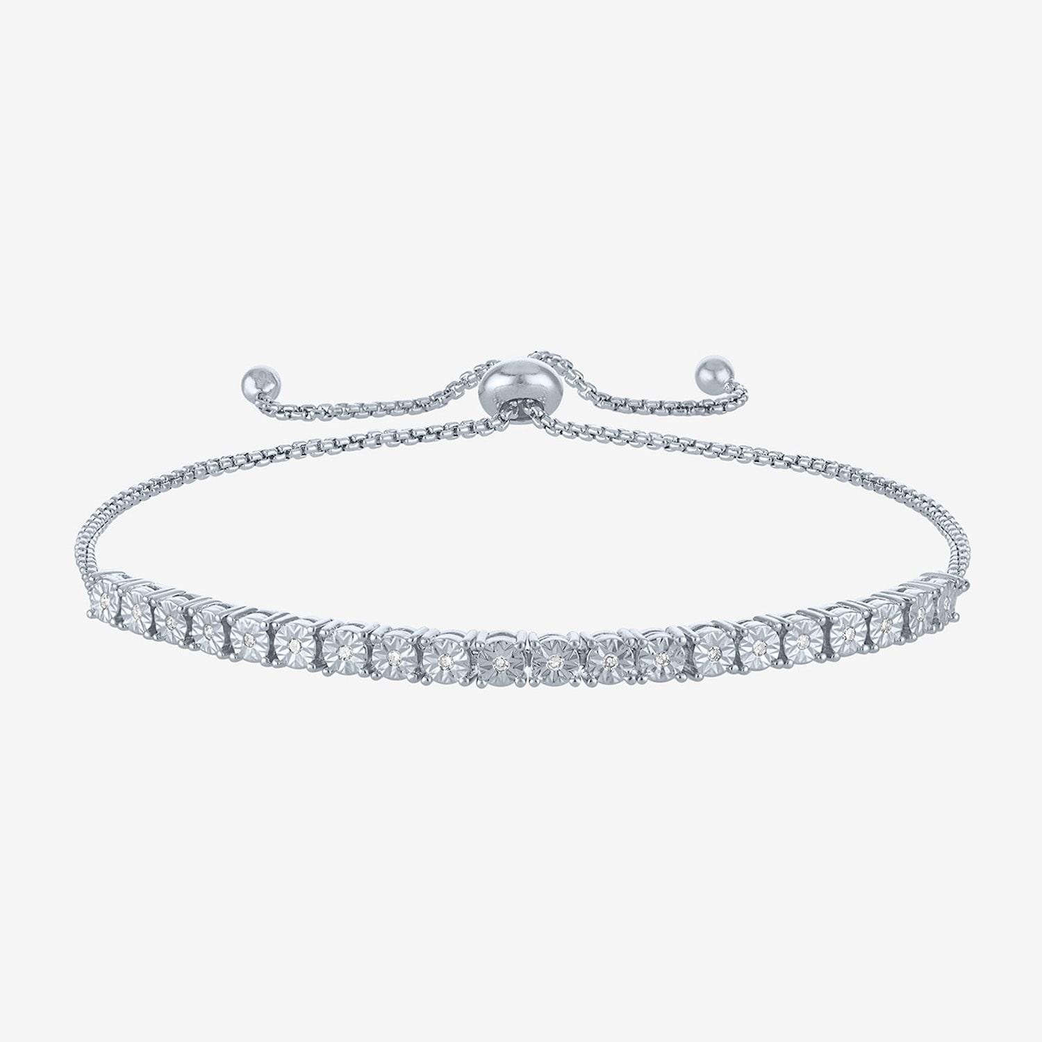 Timeless Yes, Please! (G-H / Si2-I1) Womens 1/10 CT. T.W. Lab Grown White Diamond Bolo Bracelet