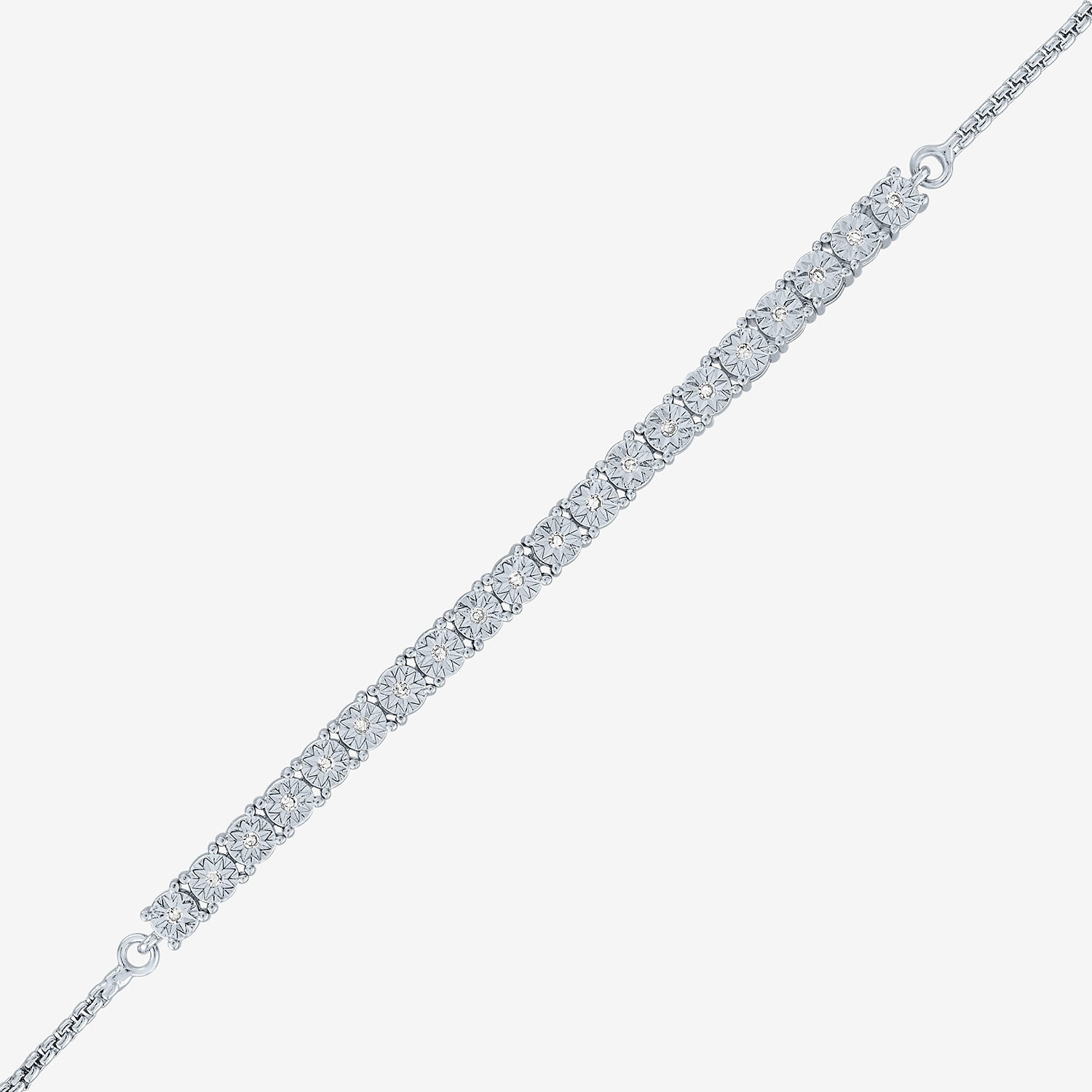 Timeless Yes, Please! (G-H / Si2-I1) Womens 1/10 CT. T.W. Lab Grown White Diamond Bolo Bracelet
