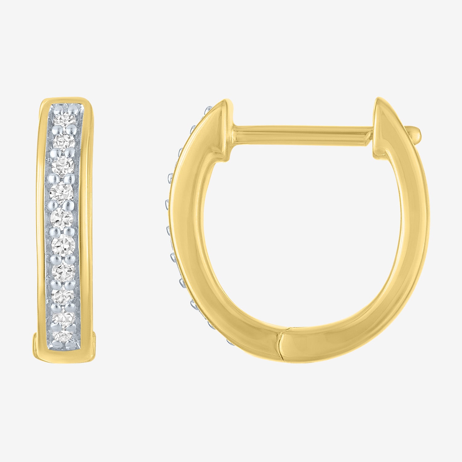 Yes Please! (G-H / Si2-I1) Womens 1/10 CT. T.W. Lab Grown White Diamond 14K Gold Over Brass 2 Pair Earring Set