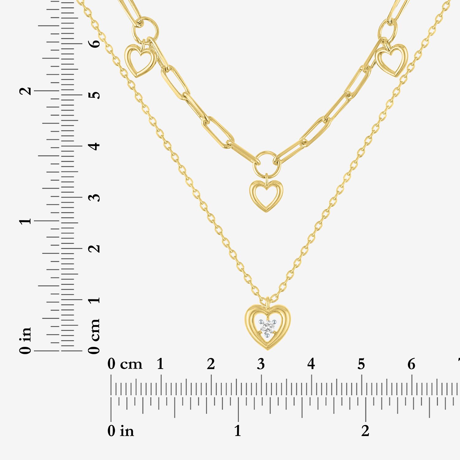 Yes Please! (G-H / Si2-I1) Womens Diamond Accent Lab Grown White Diamond 14K Gold Over Brass Heart 2-pc. Necklace Set