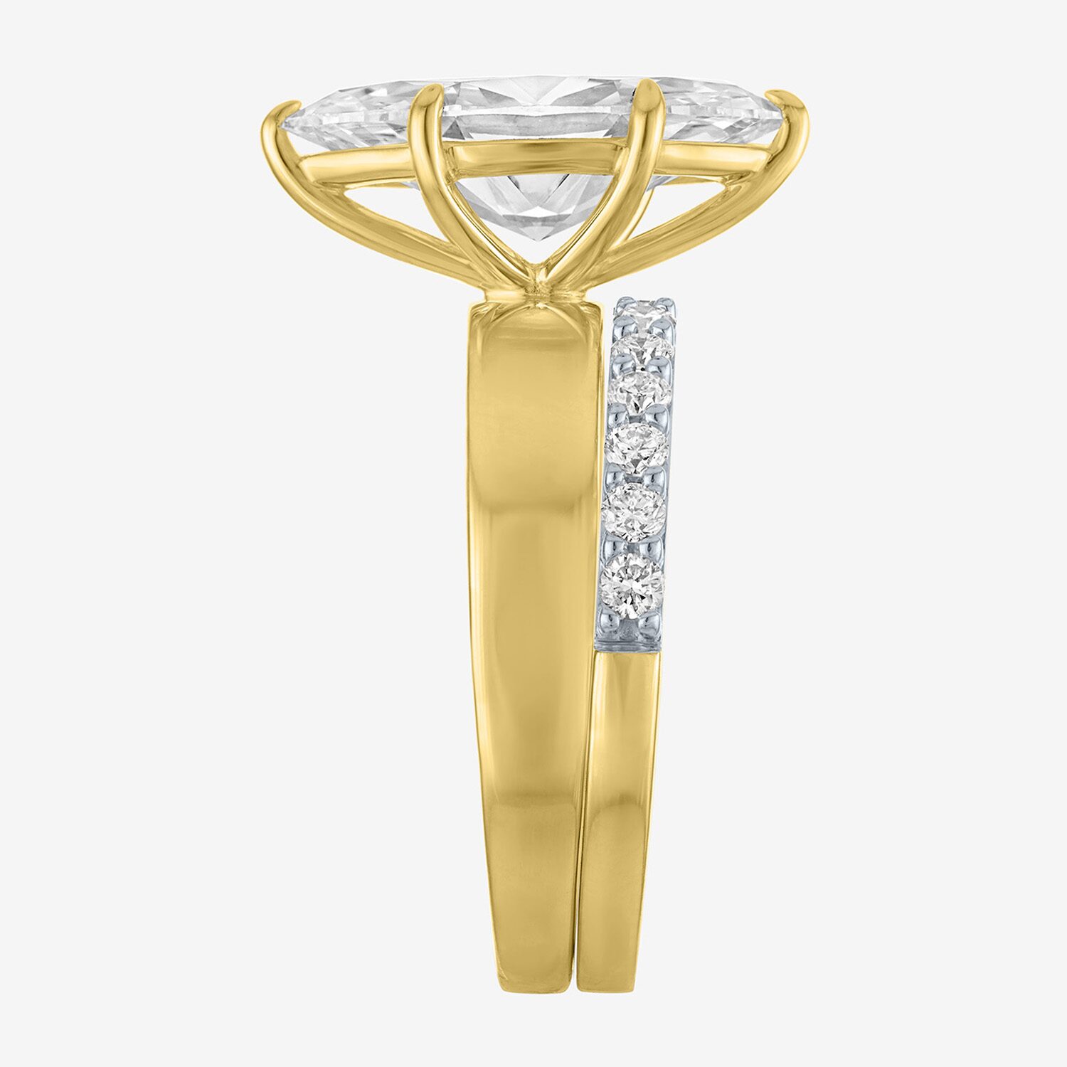 Bridal Addiction (E-F / Vs1-Vs2) Womens 3 1/3 Ct. T.W. Lab Grown White Diamond 10K Gold Marquise Solitaire Set