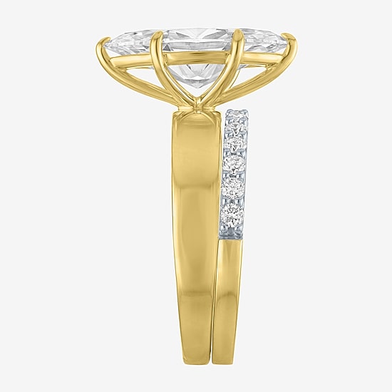 Bridal Addiction (E-F / Vs1-Vs2) Womens 3 1/3 Ct. T.W. Lab Grown White Diamond 10K Gold Marquise Solitaire Bridal Set