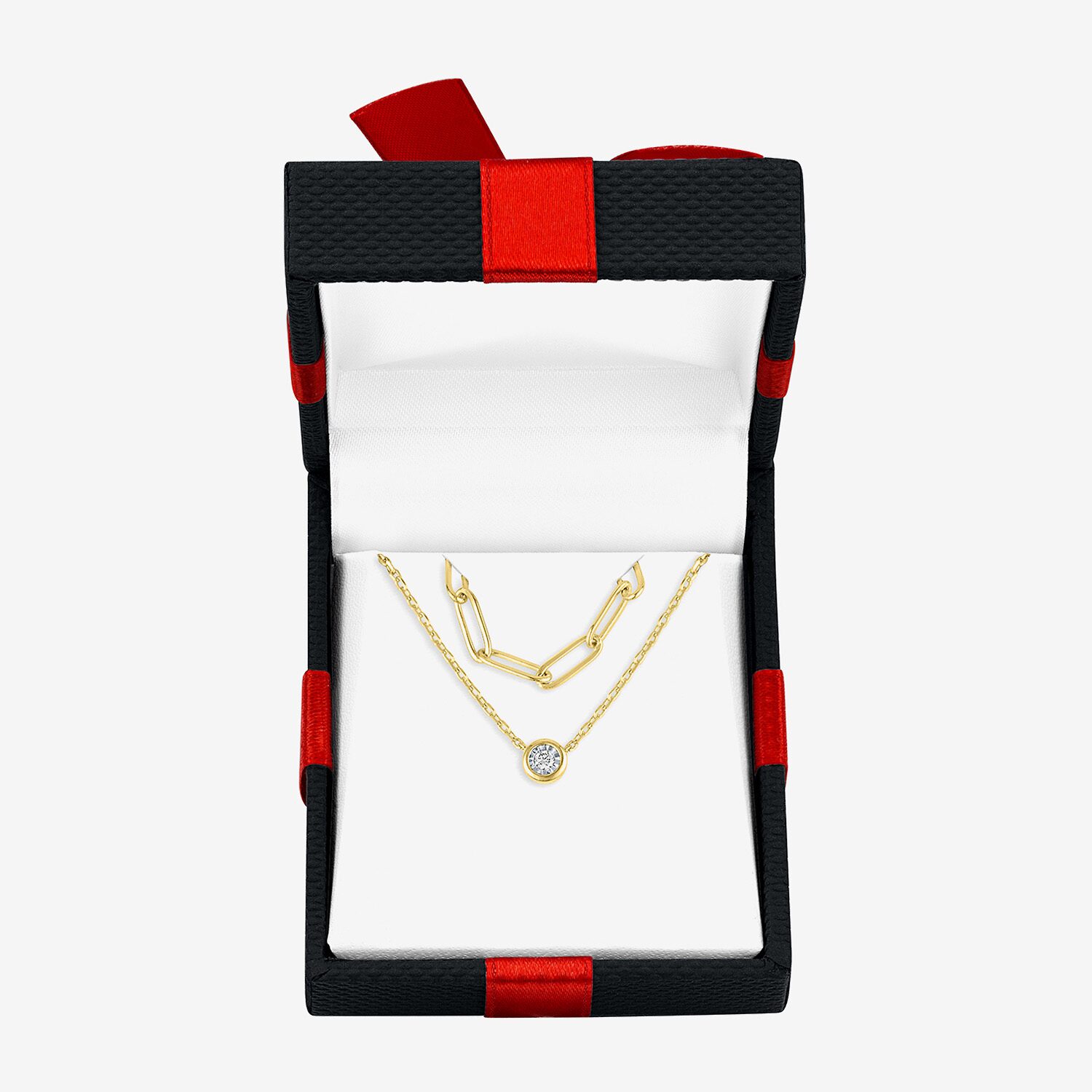 Yes Please! (G-H / Si2-I1) Womens Diamond Accent Lab Grown White Diamond 14K Gold Over Brass 2-pc. Necklace Set